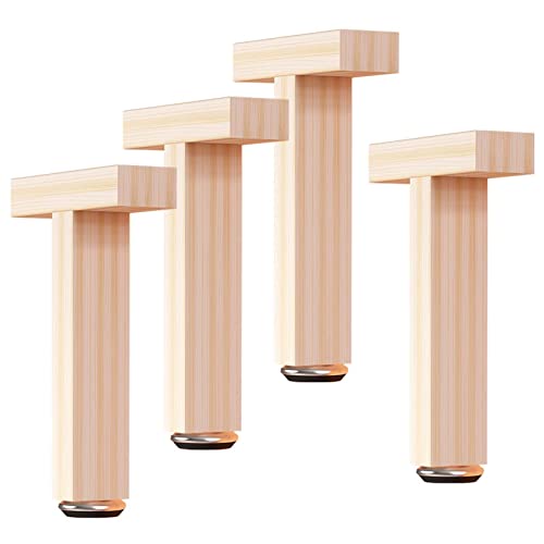 limiao123 Möbelbeine, Verstellbare Stützbeine Massivholz Bettbeine T Typ Ersatz Sofa Füße Bettmittelrahmenlatten für Tatami Bett Stützfüße Zubehör 4Pcs (25cm(9.8in)) von limiao123