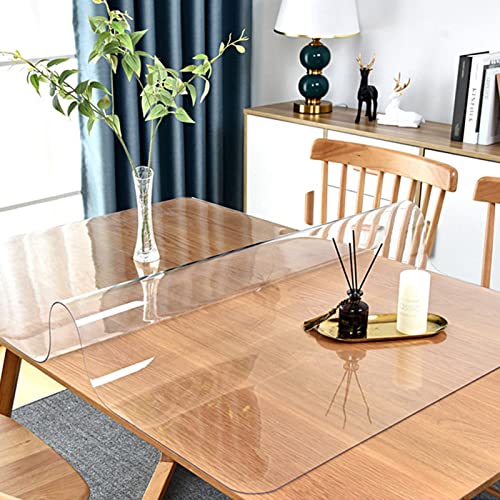 limiao123 Transparente Tischdecken,rutschfest Haushalt PVC Tischdecke Tischmatte Abwaschbar 2mm Dick Wasserdicht Und HitzebestäNdige Tischschutz (80x110cm) von limiao123