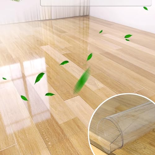 limiao123 transparenter Bodenschutzmatte,PVC rutschfest Bürostuhlunterlage 2mm Clear Stuhlmatte für Harte Böden Abriebfest Kratzfest Für Wohnzimmer Schlafzimmer Büro (60x100cm/23.6x39.3in) von limiao123