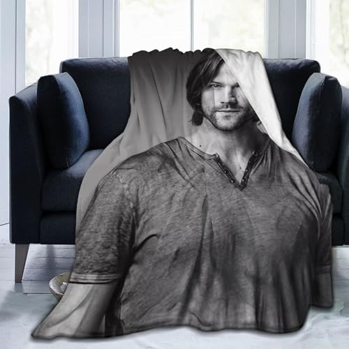 limitemm Jared Padalecki Überwurfdecke, Fleecedecke, weiche, gemütliche Flanelldecke, leichte Plüschdecke (3 Größen) von limitemm