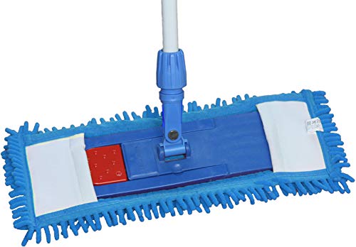 limpando 10x Bodenwischer Ersatzbezug - Chenille Wischbezug blau - Wischmopp Chenille aus Mikrofaser für empfindliche Böden - Microfaser-Mopp zur Bodenpflege für alle Mopp-Klapphalter 40 cm von limpando