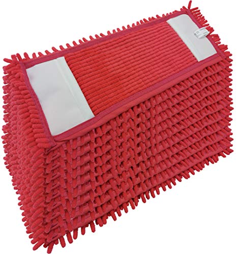 limpando 10x Bodenwischer Ersatzbezug - Chenille Wischbezug rot - Wischmopp Chenille aus Mikrofaser für empfindliche Böden - Microfaser-Mopp zur Bodenpflege für alle Mopp-Klapphalter 40 cm von limpando