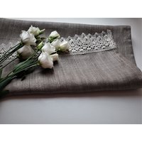 Leinen Geschirrtuch Mit Feiner Leinenspitze - Tischwäsche Geschenk von linenquality