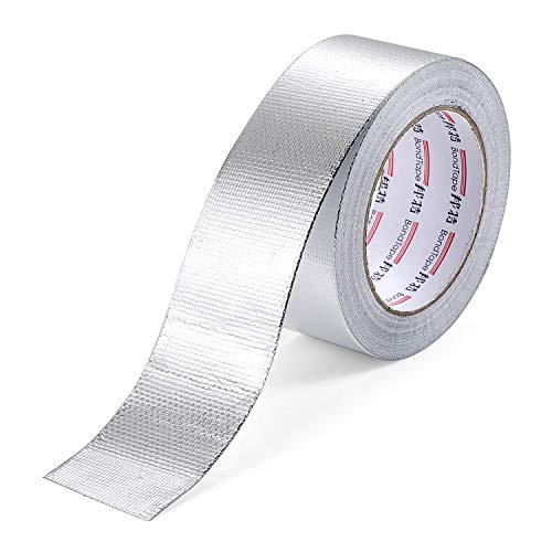 Selbstklebend Klebeband Aluminiumband Hitzebeständig Hitzeschutzband,Reißfest Breit Alu-Klebeband Aluminium-Klebebänder Aludichtband Aluband mit Einem Glasgittergewebe zum Abdichten Dämmen 5cm*25m von linjinde