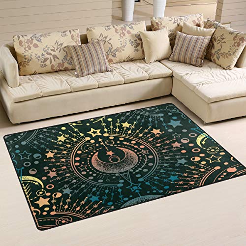 linomo Alchemy Magische Astrologie Bodenteppiche Fußmatte Wohnzimmer Heimdekoration Teppiche Bereich Matten für Kinder Jungen Mädchen Schlafzimmer 152,4 x 99,9 cm von linomo