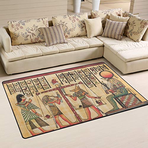 linomo Area Rug Teppich Uralt Ägyptisch Ägypten Boden Teppiche Fußmatte Wohnzimmer Wohnkultur,Teppiche Flächenmatten für Kinder Jungen Mädchen Schlafzimmer 60 x 39 Zoll von linomo