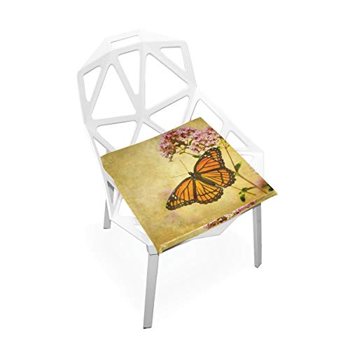 linomo Blumen Blume Schmetterling Memory Foam Stuhlkissen Sitzkissen für Kinder, 40 x 40 cm von linomo