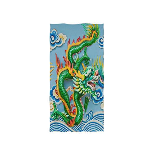 linomo Handtuch Ethnisch Chinesisch Drachen Handtuch Baumwolle Gesicht Towel Dish Geschirrtuch für Kinder Mädchen Jungen von linomo