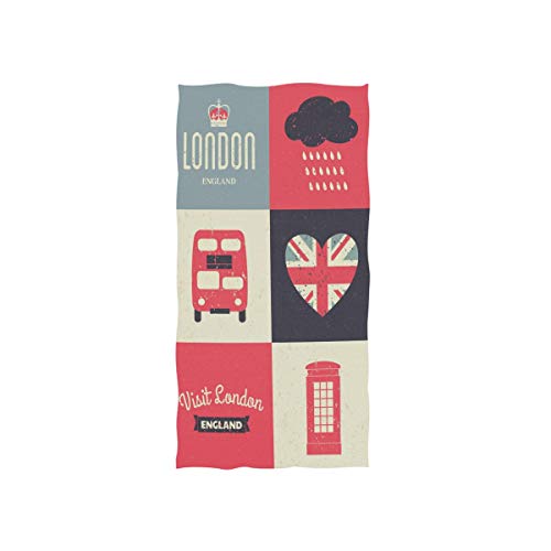 linomo Handtuch Liebe London UK Flagge Handtuch Baumwolle Gesicht Towel Dish Geschirrtuch für Kinder Mädchen Jungen von linomo