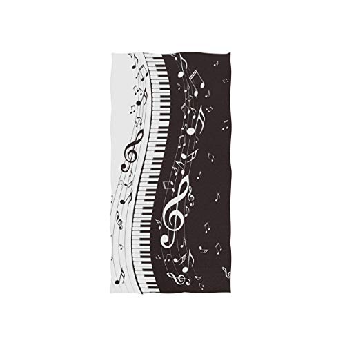 linomo Handtuch Musik Note Musical Klavier Handtuch Baumwolle Gesicht Towel Dish Geschirrtuch für Kinder Mädchen Jungen von Linomo