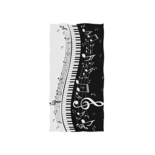 linomo Handtuch Musik Note Musical Klavier Handtuch Baumwolle Gesicht Towel Dish Geschirrtuch für Kinder Mädchen Jungen von linomo