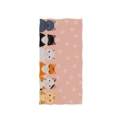 linomo Handtuch Süß Katze Pfote Druck Handtuch Baumwolle Gesicht Towel Dish Geschirrtuch für Kinder Mädchen Jungen von linomo