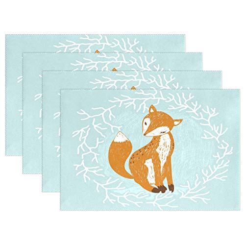 linomo Platzdeckchen, Süß Tier Fuchs Tischsets rutschfeste, hitzebeständige, waschbare Tischsets für den Esstisch Küche Dekor linomo Platzdeckchen, Süß Tier Fuchs Tischsets rutschfeste, hitzebeständige, waschbare Tischsets für den Esstisch Küche Dekor von linomo