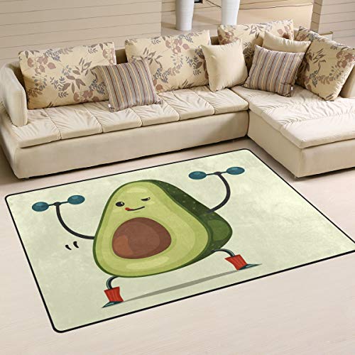 linomo Teppich mit niedlichem Avocado-Cartoon-Motiv, für Wohnzimmer, Heimdekoration, Teppiche, Matten für Kinder, Jungen, Mädchen, Schlafzimmer, 78,9 x 50,8 cm von linomo