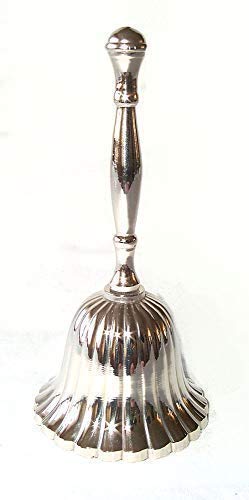 Elegante Silberne Tischglocke, Handglocke, Hotelglocke, Glocke silbern von linoows