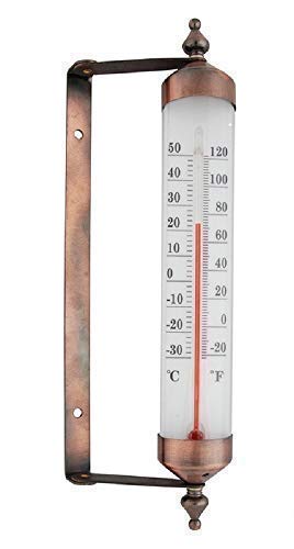 G2855: Fenster Thermometer in Retroform, Antikes Außenthermometer, Kupfer von linoows