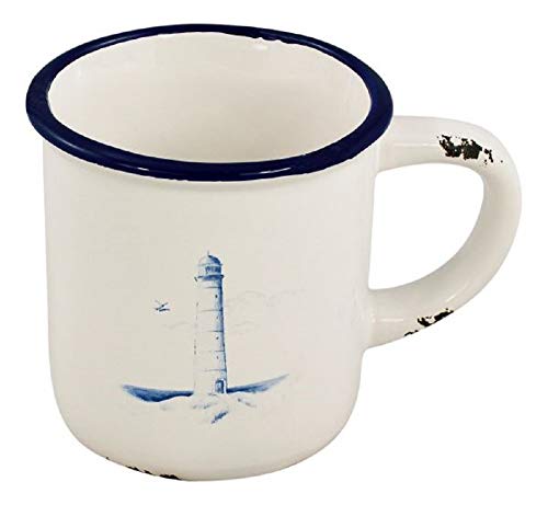 Kaffee-Becher, Kaffepott, Tasse, Henkelbecher mit Leuchtturm im Maritim Stil von linoows