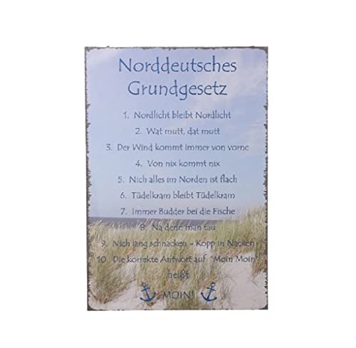 Nostalgie Blechschild, Norddeutsches Grundgesetz', Wandschild, Schild 32x22 cm von linoows