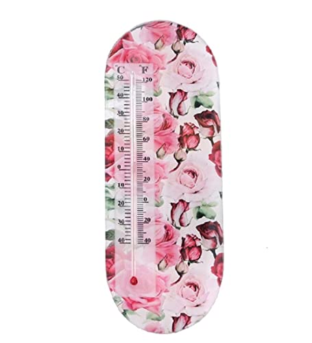 Rosen Thermometer, Glas Thermometer mit Rosenblüten, Wandthermometer von linoows