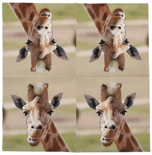 Servietten Giraffe 20 Stück Afrikanische Tiere Servietten mit Giraffe 33 x 33 cm von linoows