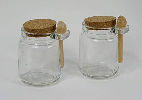 linoows Aufbewahrungsglas Set mit Korkdeckel und Holzlöffel, Zwei Marmeladengläser linoows Aufbewahrungsglas Set mit Korkdeckel und Holzlöffel, Zwei Marmeladengläser von linoows