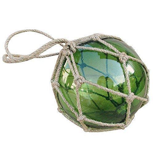 linoows Fischernetz Kugel, Fischerkugel aus Glas im Netz, Grün Ø 15 cm von linoows