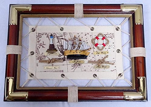 linoows Knotentafel auf Segeltuch, Maritime Wanddeko mit Seemannsknoten Englisch von linoows