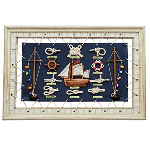 linoows Knotentafel auf blauem Segeltuch, Segelschiff & Seemannsknoten von linoows