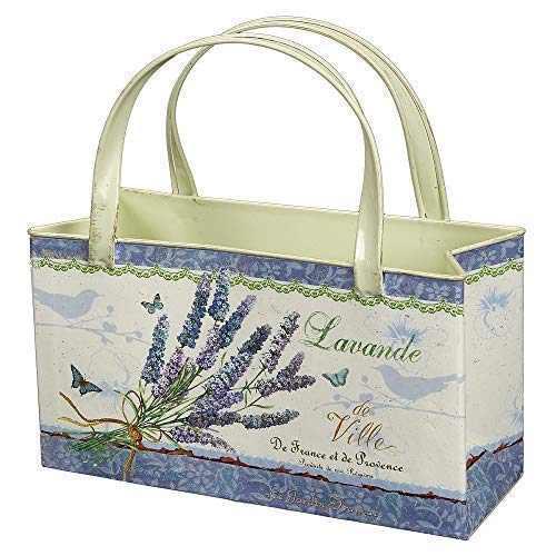 linoows Lavendel Tasche zum bepflanzen, Pflanztasche Metall im Landhaus Stil von linoows