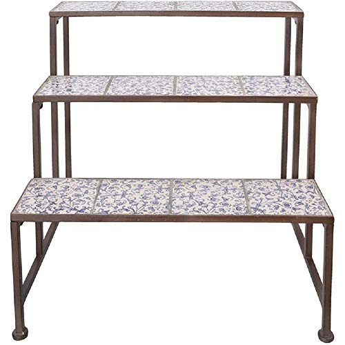 linoows Pflanzentreppe, Blumentreppe, Blumenregal, Pflanzen Etagere mit Barock Kacheln von linoows