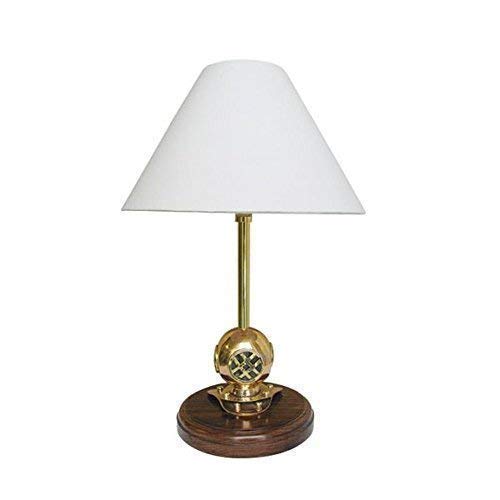 linoows Taucherhelm Lampe, Maritime Tisch Lampe mit Taucherhelm und Schirm 39 cm von linoows