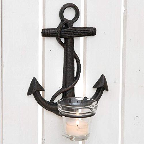 linoows Wanddeko Anker mit Teelichthalter, Windlicht Wandhalter, Anker mit Teelicht linoows Wanddeko Anker mit Teelichthalter, Windlicht Wandhalter, Anker mit Teelicht von linoows