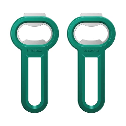Linoroso 2-in-1 Magnetischer Flaschenöffner Bieröffner - Kühlschrank-Magnet zum Aufbewahren, Praktisches Werkzeug für Bier und Getränkedosen,ideal für Restaurants, Bars und Camping - 2er-Set, Grün von linoroso