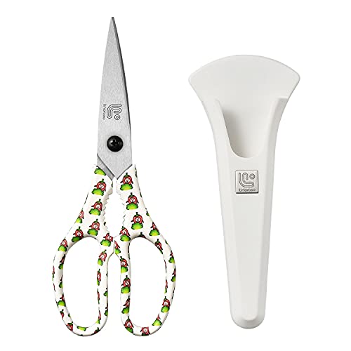 Linoroso Küchenschere Scharfe Schere Küche mit Magnetdeckel Hochwertig Edelstahl Haushaltsschere Allzweckschere Einsetzbar als Stoffschere Bastelschere Papierschere Grillschere Textilschere - Chili von linoroso