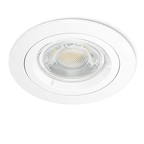 linovum LED Einbauleuchte ultra flach in matt weiß - runder Deckeneinbaustrahler Spot inkl. LED Modul 5W neutralweiß 230V wechselbar von linovum