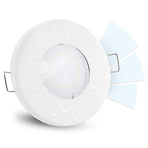 linovum® fourSTEP Bad Einbaustrahler IP65 flach LED dimmbar ohne Dimmer - LED GU10 5W neutralweiß 230V - Einbauspot weiß matt von linovum