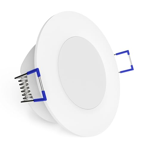 linovum WEEVO extra flacher IP44 LED Einbaustrahler 230V - Spot Downlight in warmweiß 2700K 5W für Bad, Küche, Möbel, Außen von linovum