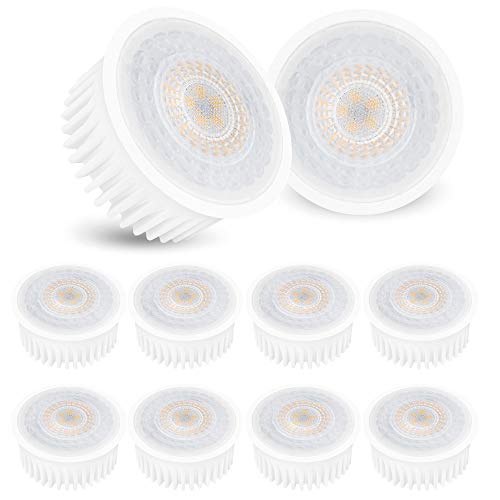 linovum ultra flaches 4W LED Modul (extra flache 23mm) 230V für Einbauleuchten Einbaustrahler Rahmen, ersetzt 40W Halogen, warmweiß 2700K, Menge:10 Stück von linovum