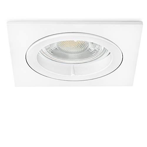 linovum Einbauspot LED flach weiss eckig starr inkl. 5W LED Modul neutralweiß 4000K - Spot Downlight Einbautiefe nur 36 mm von linovum