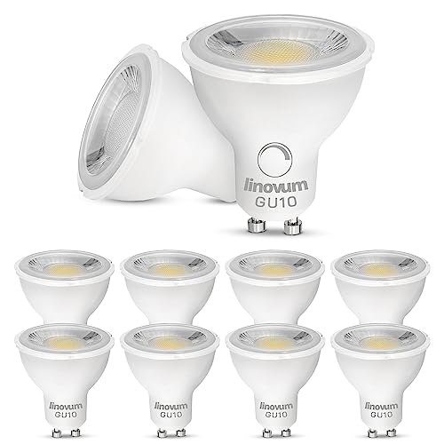 linovum 10er Set GU10 LED Spot Leuchtmittel dimmbar warmweiß 2700K GU10 Fassung 230V - Ersatz für Halogen 6W breiter Abstrahlwinkel von linovum