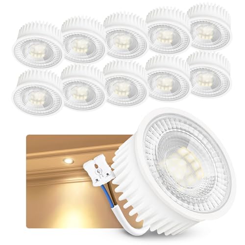 linovum 10x LED Modul 230V warmweiß 3000K ultra flacher Ersatz für GU10 & MR16 Höhe 23mm - LED-Leuchtmittel Ø 50mm 2W 10er Set von linovum