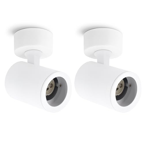 linovum 2 Stück TENJO Wandstrahler Deckenspot schwenkbar weiß rund Fassung für 1x GU10 - Strahler Innen Decke Wand drehbare Spotlampe von linovum