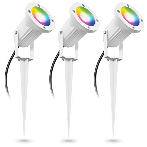 linovum 3er Pack CARI Garten Strahler weiß LED mit WLAN Smart GU10 RGBW - kompatibel mit Alexa & Google Home - Spießleuchte Kabel linovum 3er Pack CARI Garten Strahler weiß LED mit WLAN Smart GU10 RGBW - kompatibel mit Alexa & Google Home - Spießleuchte Kabel von linovum