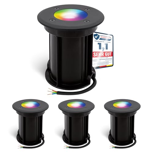 linovum 4er Pack BORU Bodeneinbauleuchte außen IP67 Smart RGBW LED GU10 - kompatibel mit Alexa & Google Home WLAN App Steuerung 4W linovum 4er Pack BORU Bodeneinbauleuchte außen IP67 Smart RGBW LED GU10 - kompatibel mit Alexa & Google Home WLAN App Steuerung 4W von linovum
