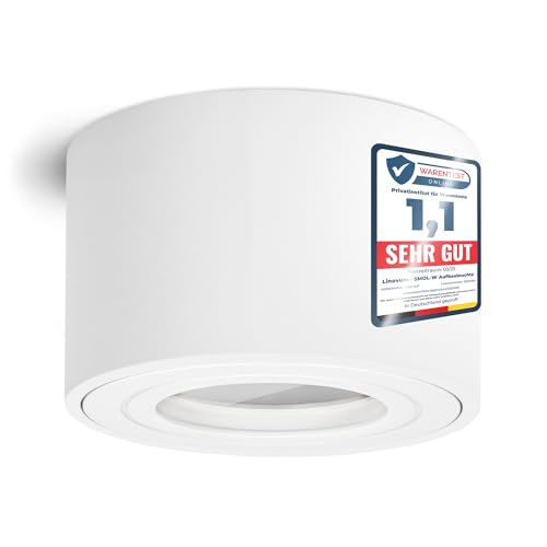 linovum Aufbauleuchte SMOL-W extra flach IP44 in matt weiß & rund - Aufbauspot Aufputz Ø 80 mm geeignet für LED Module von linovum