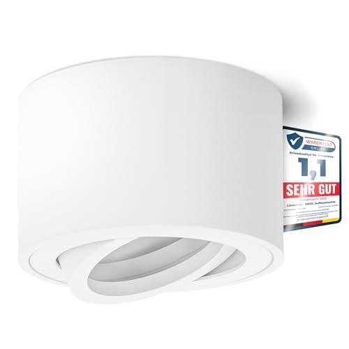 linovum Aufbauleuchte SMOL extra flach schwenkbar in matt weiß & rund - Aufbauspot Aufputz Ø 80 mm geeignet für LED Module linovum Aufbauleuchte SMOL extra flach schwenkbar in matt weiß & rund - Aufbauspot Aufputz Ø 80 mm geeignet für LED Module von linovum
