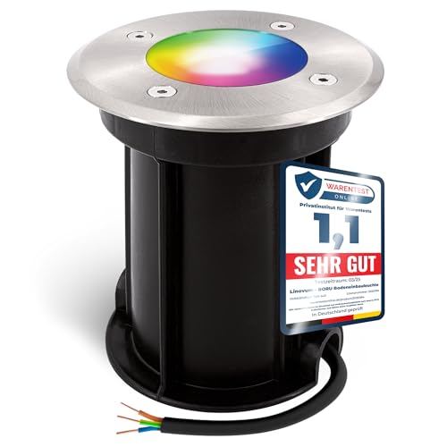 linovum BORU Bodeneinbaustrahler IP67 mit Smart LED GU10 - kompatibel mit Alexa & Google Home WLAN App Steuerung RGB Weißtöne 4W linovum BORU Bodeneinbaustrahler IP67 mit Smart LED GU10 - kompatibel mit Alexa & Google Home WLAN App Steuerung RGB Weißtöne 4W von linovum