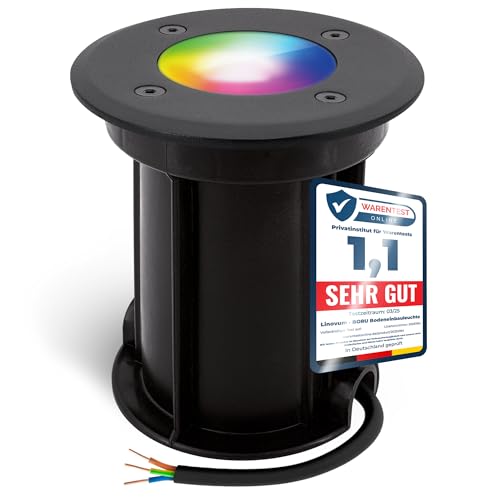 linovum BORU Bodeneinbaustrahler IP67 schwarz mit Smart LED GU10 - kompatibel mit Alexa & Google Home WLAN App Steuerung RGB Weißtöne 4W linovum BORU Bodeneinbaustrahler IP67 schwarz mit Smart LED GU10 - kompatibel mit Alexa & Google Home WLAN App Steuerung RGB Weißtöne 4W von linovum