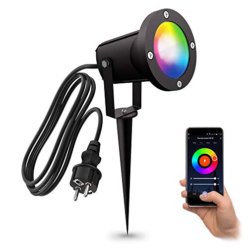 linovum CARI Erdspieß Gartenstrahler mit RGBW Smart LED GU10 - kompatibel mit Alexa & Google Home WLAN App - 2m Kabel mit Stecker linovum CARI Erdspieß Gartenstrahler mit RGBW Smart LED GU10 - kompatibel mit Alexa & Google Home WLAN App - 2m Kabel mit Stecker von linovum