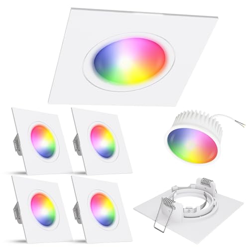 linovum Einbaustrahler 4er Set weiß mit LED Modul WLAN Birne tauschbar - kompatibel mit Alexa & Google - farbwechsel Deckenspot RGBWW linovum Einbaustrahler 4er Set weiß mit LED Modul WLAN Birne tauschbar - kompatibel mit Alexa & Google - farbwechsel Deckenspot RGBWW von linovum